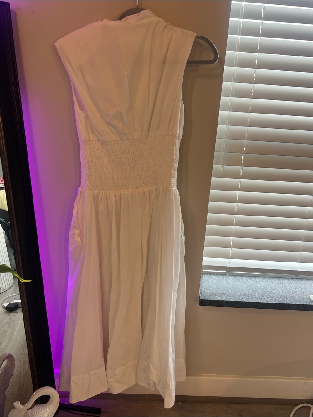 Anthropologie Tommie Zip-Front Midi Dress White – Size Small - Picture 7 of 8